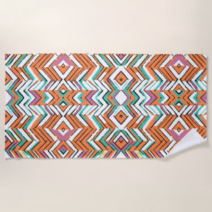 Bold Colour Herringbone Chevron pattern Beach Towel