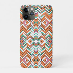 Bold Colour Herringbone Chevron pattern iPhone 11 Pro Case
