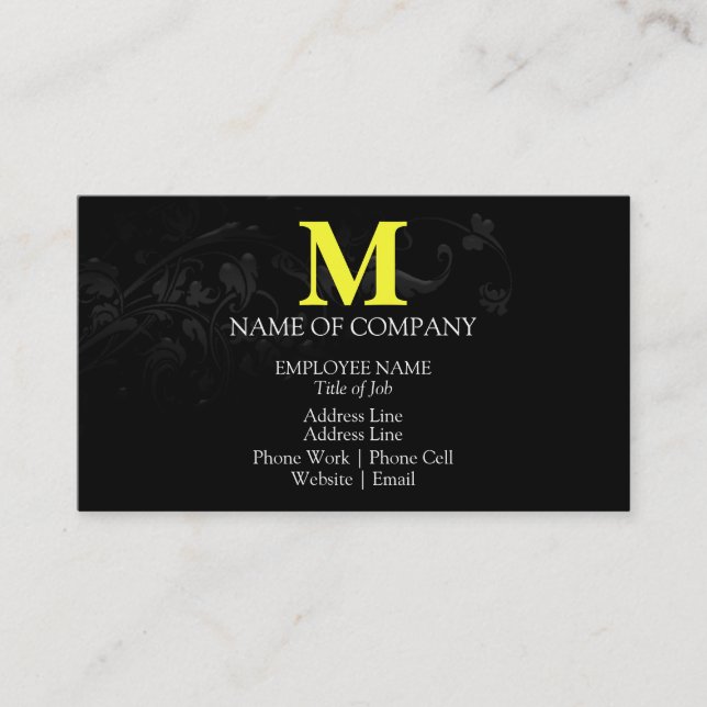 Bold Colour Monogram Modern Designer Style Business Card (Front)