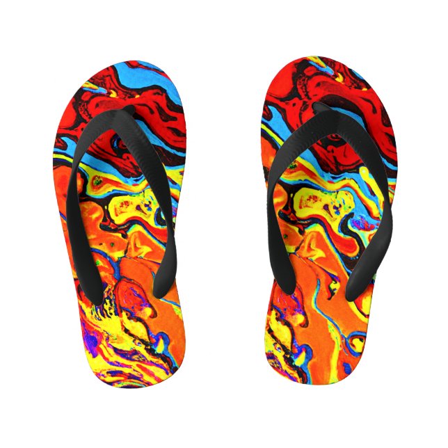 Bold Colour Pattern Kid's Thongs (Footbed)