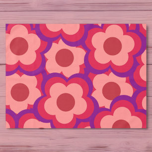 Bold Colour Retro Hippie Flower Pattern Tablecloth