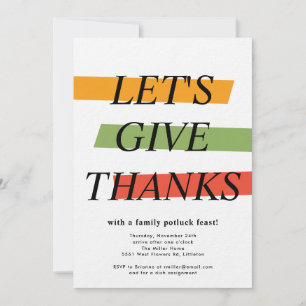 Bold Colour Thanksgiving Party Invitation