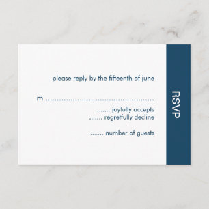 Bold Colour Wedding RSVP Cards - Navy