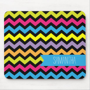 Bold Coloured Chevron Zigzags Mouse Pad