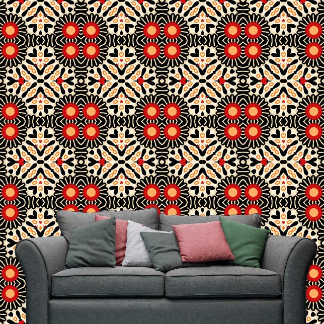 Bold Coloured Intricate Ethnic Bohemian Folk Art Wallpaper (Creator Uploaded)