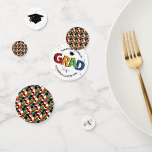 Bold Coloured Pattern Grad Confetti