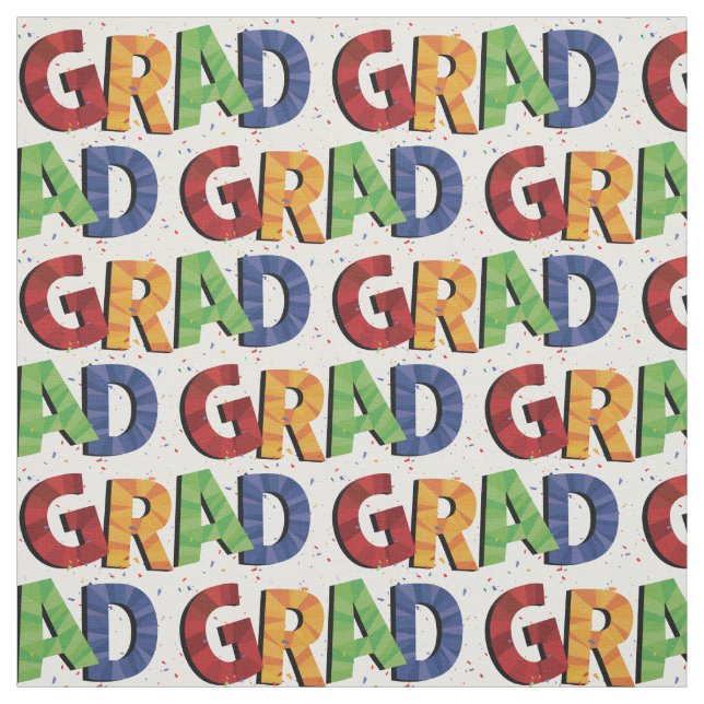 Bold Coloured Pattern Grad Fabric (Swatch)