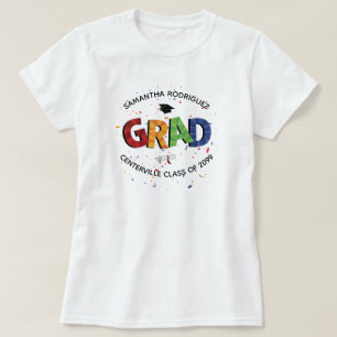 Bold Coloured Pattern Grad T-Shirt