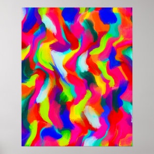 Bold Colourful Abstract Watercolour Painting Poster