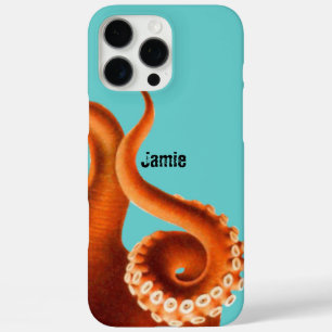 Bold Colourful Aqua Orange Octopus iPhone 16 Pro Max Case