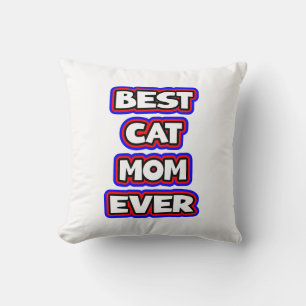 Bold Colourful Best Cat Mum Ever Fun Typography Cushion