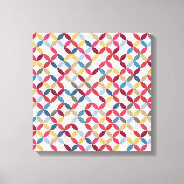 Bold colourful circular pattern canvas print (Front)