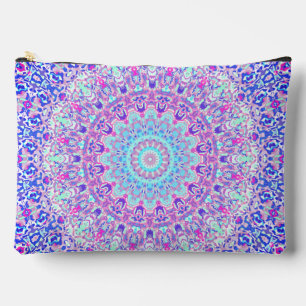 Bold Colourful Eclectic Groovy Boho Hippie Mandala Accessory Pouch