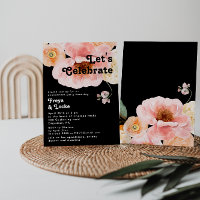 Bold Colourful Floral | Black Let's Celebrate