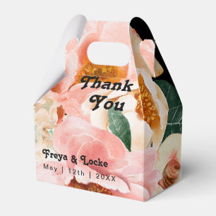 Bold Colourful Floral   Black Wedding Favour Box