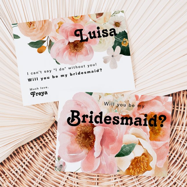Bold Colourful Floral | Bridesmaid Proposal Card (Creator Uploaded)