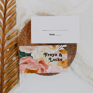 Bold Colourful Floral   Flat Place Card