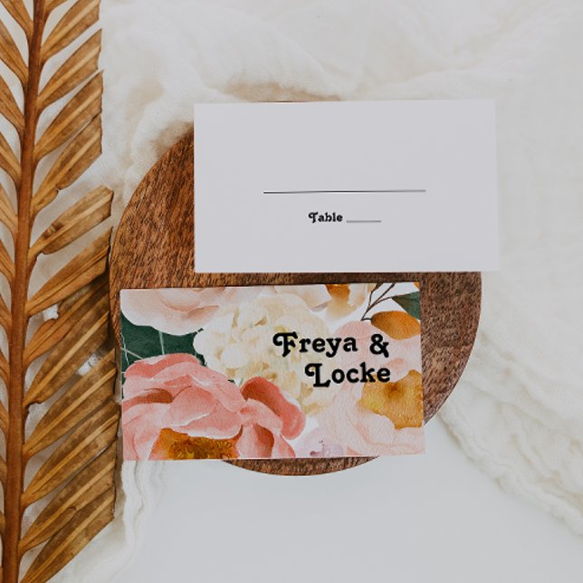 Bold Colourful Floral | Flat Place Card (Creator Uploaded)