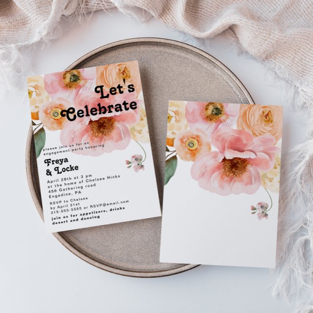 Bold Colourful Floral | Let's Celebrate Invitation (Creator Uploaded)