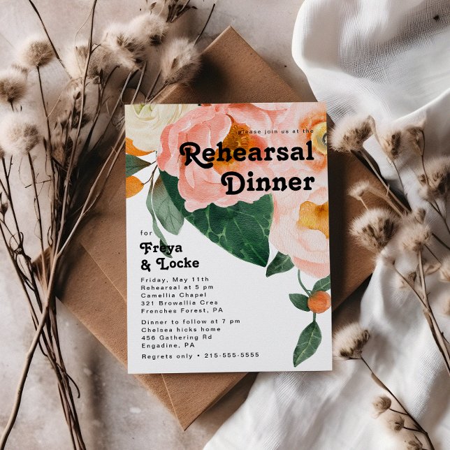 Bold Colourful Floral | Rehearsal Dinner Invitation (Creator Uploaded)