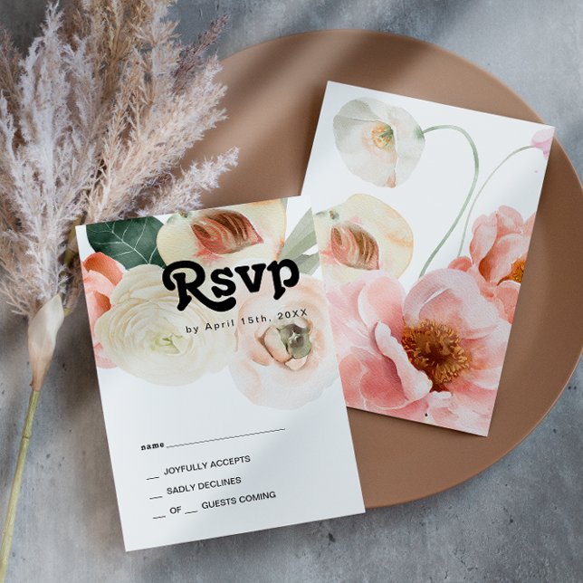 Bold Colourful Floral | RSVP Card (Creator Uploaded)