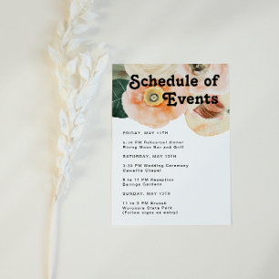 Bold Colourful Floral   Schedule of Events Enclosure Card