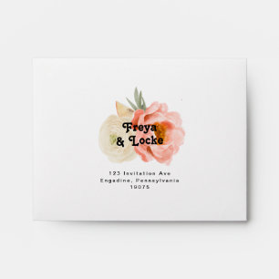 Bold Colourful Floral   Self-Addressed RSVP Envelope