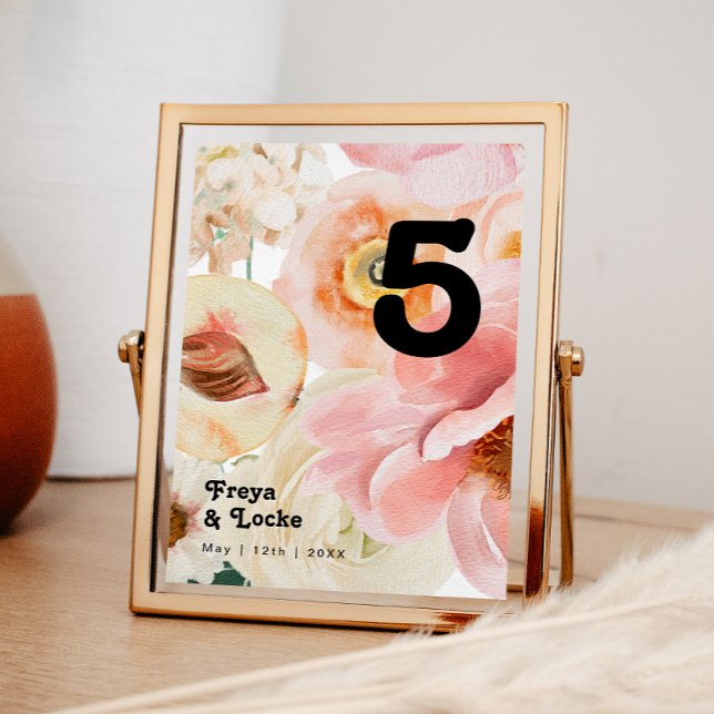 Bold Colourful Floral | Table Number (Creator Uploaded)