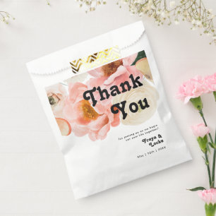 Bold Colourful Floral Thank You Favour Bag