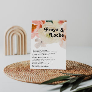 Bold Colourful Floral   Traditional Wedding Invitation