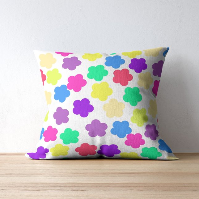 Bold Colourful Floral Tropical Whimsical Summer Cushion (Creator Uploaded)