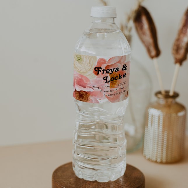 Bold Colourful Floral | Water Bottle Label (Creator Uploaded)