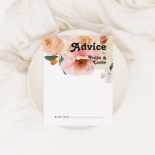 Bold Colourful Floral   Wedding Advice Card
