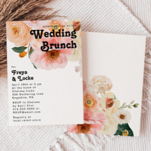 Bold Colourful Floral Wedding Brunch Invitation