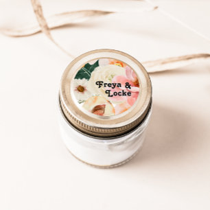 Bold Colourful Floral   Wedding Envelope Seals