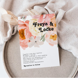 Bold Colourful Floral Wedding Invitation