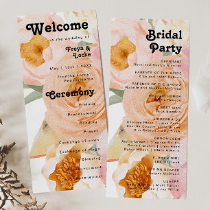 Bold Colourful Floral Wedding Program