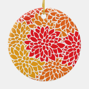 Bold Colourful Flower Modern Bright Ceramic Tree Decoration