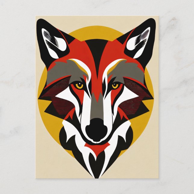 Bold Colourful Fox Postcard (Front)