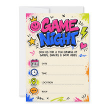 Bold Colourful Graffiti Game Night Good Vibes Part