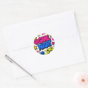Bold Colourful Graffiti Game Night Sticker