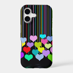 Bold Colourful Hearts On Black