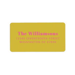 Bold Colourful Hot Pink Yellow Return Address  Label