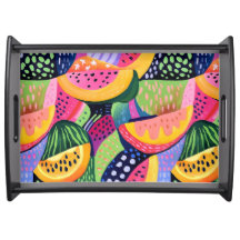 Bold Colourful Melon Summer Fruits Painting