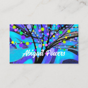 bold colourful modern abstract tree art  business card