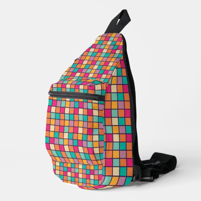 Bold Colourful Patchwork Sling Bag (Right Corner)