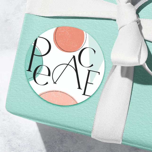 Bold Colourful Peace  Classic Round Sticker (Creator Uploaded)