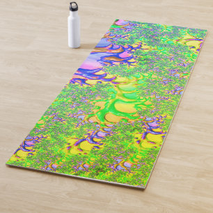 Bold Colourful Psychedelic Funky Acid Trip Fractal Yoga Mat