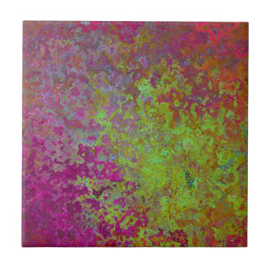 Bold, Colourful, Splatter Paint, Grunge Abstract Ceramic Tile