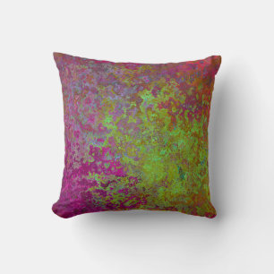 Bold, Colourful, Splatter Paint, Grunge Abstract Cushion